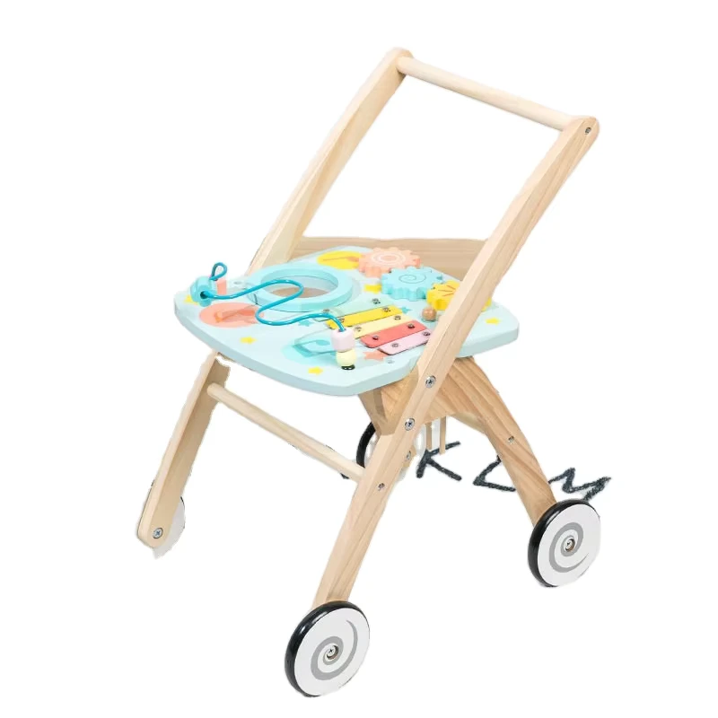 Baby Wooden Frame Push Walker Learning to Walk Toy Anti Tip Four in One