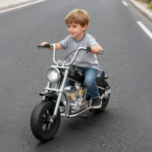 Battery Operated Children’s Electric Plastic Ride-On Motorbike with High/Low Speed for 5-10 Year Olds