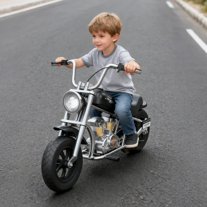 Battery Operated Children's Electric Plastic Ride-On Motorbike with High/Low Speed for 5-10 Year Olds