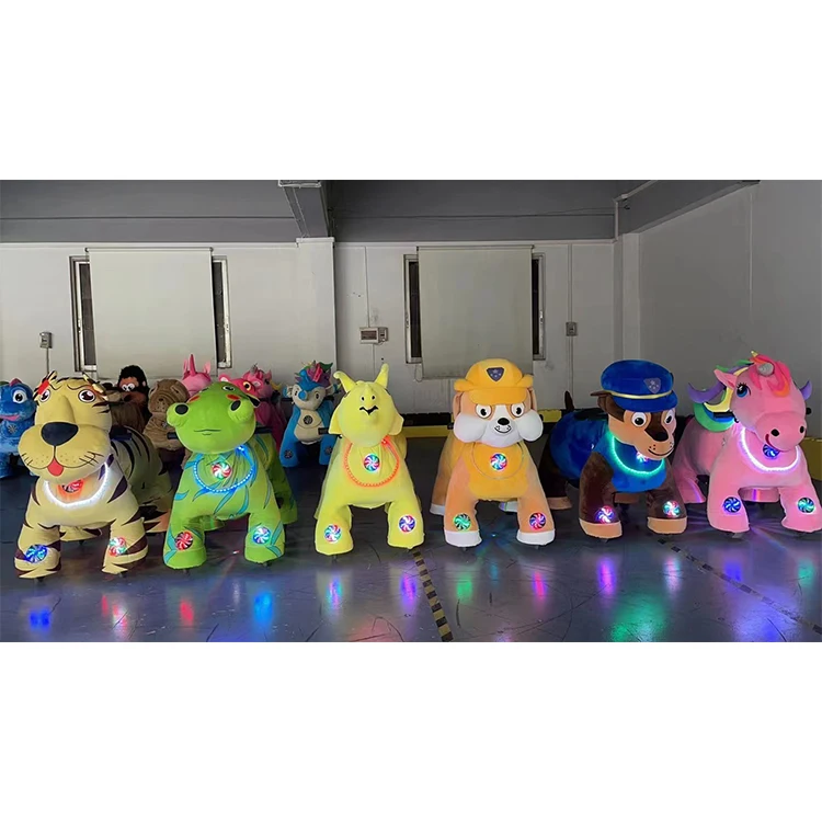 Battery Operated Ride Animal Toy Unisex 114*61*84 Cm Electric Toy with Coin System Motorized Earn Money Plush CN GUA GM5901
