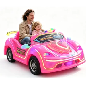 Battery Powered Kids Plastic Bumper Car Ride On with Luminous Steering Wheels for Amusement Park and Outdoor Play