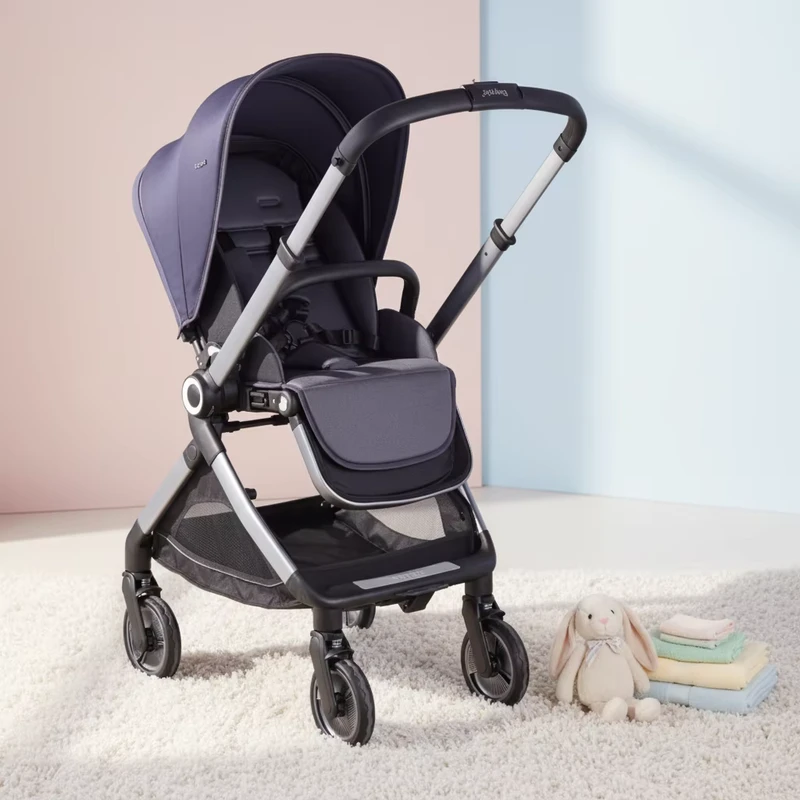 Baypie Multifunctional Foldable Baby Stroller with 15kg Load Capacity in Dark Blue Pink Black Colors for 0 3 Years Old