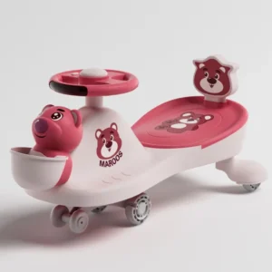 Bear Twist Car with Push Handle Guardrail Drinking Flash Wheel Children’s Toy Car