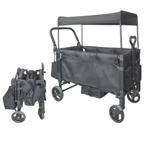 Beiruike Modern Collapsible 2 Seat Baby Stroller Wagon with Canopy Outdoor Luxury Design Black 600D Oxford Fabric for 0 3 Years
