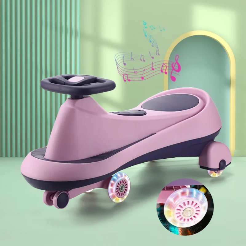 Best Quality Custom Baby Swing Car 4 Wheels Ride on Toy Baby Wiggle Car with Music Light
