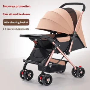 Bidirectional Baby Stroller for Sitting or Lying Down Folding Lightweight Stroller High View for Children Aged 0-3
