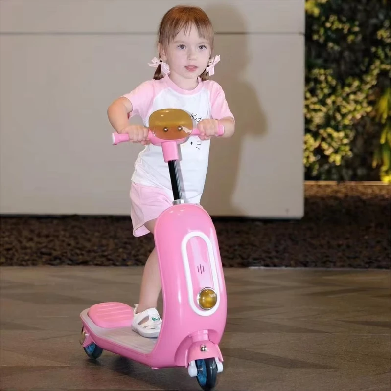 Big Size Kid Motorcycle Style 3 Wheeled Children's Scooter 3 6 Years Old Outdoor Plastic Foldable Height Adjustable Light