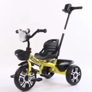 Black EVA Plastic Kids’ Tricycle with Fun Headlights