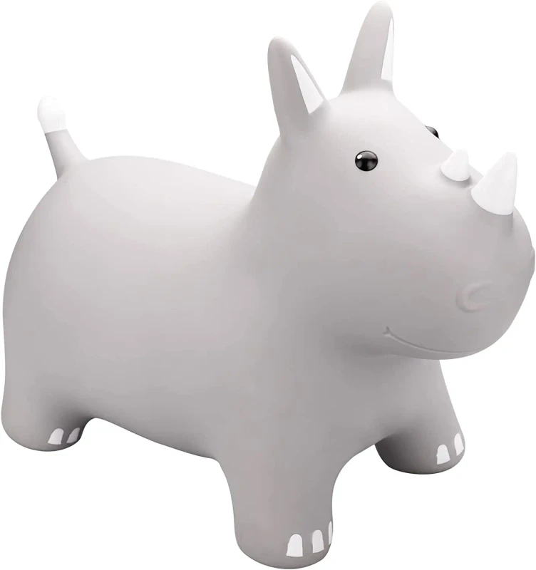 Bouncy Animal Bouncing Jumping Rhinoceros Animal Hopper Hopping Toys Inflatable Bouncy Ride on Toy for Kids
