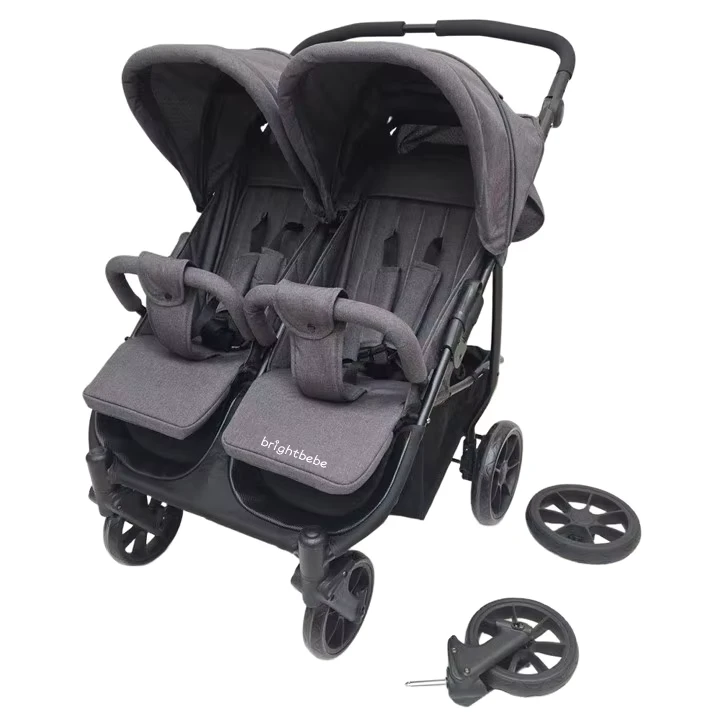 Brightbebe Manufacturer Stroller for Baby and Toddler Double Twins Pushchairs Car Double Seat for Kids Trolley