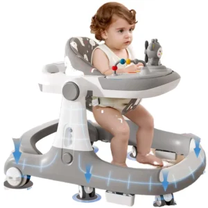 Buhan BH 511 Folding Baby Walker Sit to Stand Learning Multifunctional Push Walker 20KG Load Capacity Plastic Frame for 6