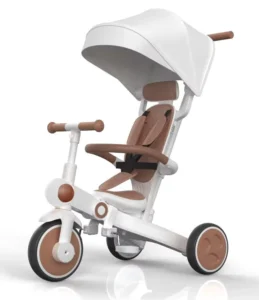 CE Certificate Folding Kids Tricycle CanTransfer to Balance Bike Toddler Trike with Backrest Parent Pusher