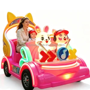 CE Certified Electric Ride On Plastic Steel Car for Indoor Outdoor Use Shopping Malls Amusement Parks Trampoline Parks Outdoor