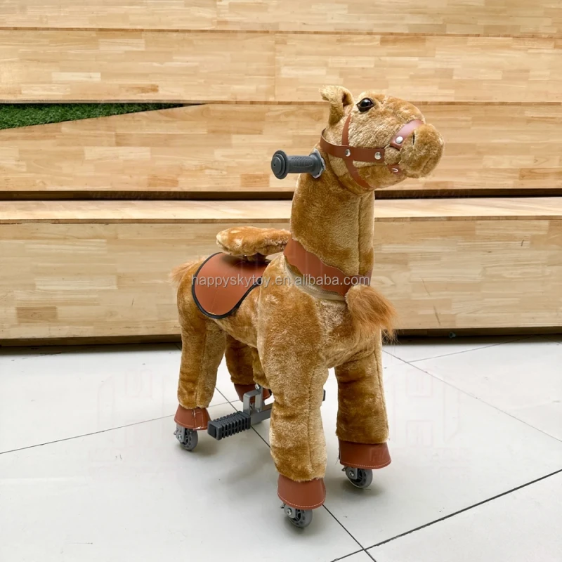CE Certified Large Plush Children Horse Riding Toy Animal Ride on Toys on Wheels Mechanical Horse Exercise Machine