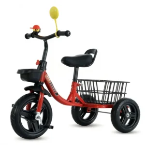 CE Certified Safety 3 wheel High carbon Steel Kids’ Tricycle with Rear Basket for 2 6 Years Old