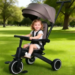 CE Europe Standard Multifunctional Fold Eco friendly High Quality Kids Tricycles with Big Sunshade
