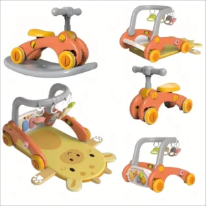 Cartoon 5 in 1 Plastic Baby Walker Toy Multifunctional Fitness Rack with Pedal Piano Lights & Music