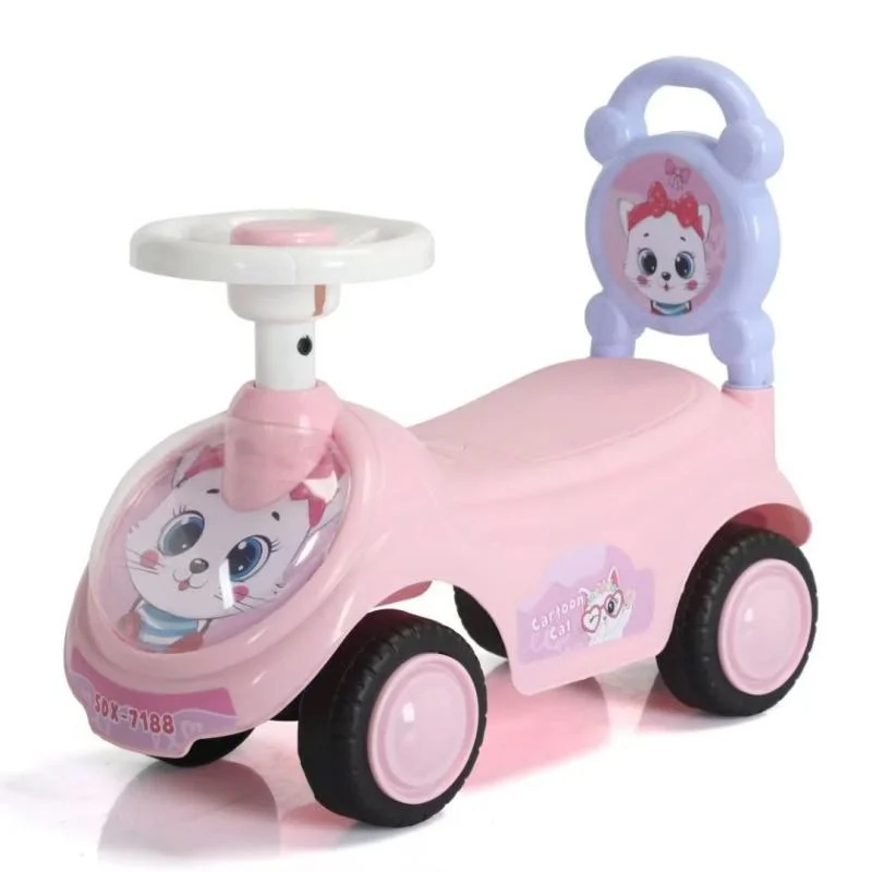 Cartoon Baby Sliding Walker Custom Push Ride on Cars Girl Boys BB Steering Wheel Toy