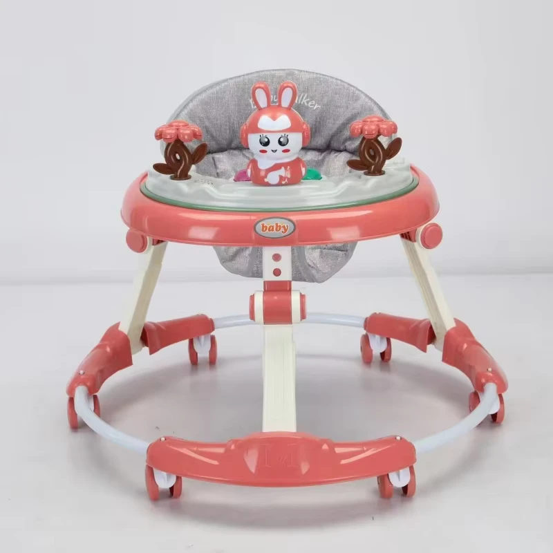 Cartoon Baby Walker New Model Linen Seat Pad Baby Walker With Music
