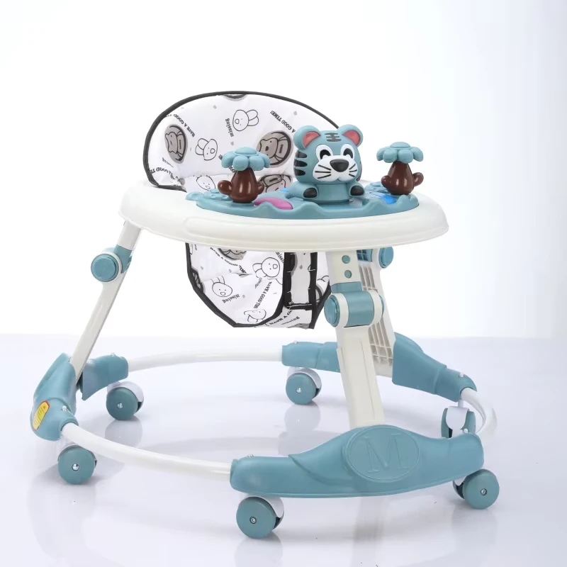 Cartoon Baby Walker One-Touch Folding Two-Position Leg Adjustment