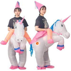 Cartoon Holiday Party Inflatable Animal Unicorn Costume for Adults Terylene Material Customizable Size & Color