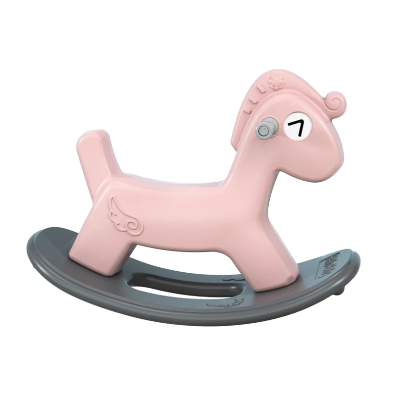 Cartoon Horse Plastic Riding on Animal Toy Rocking Horse for Baby Kids