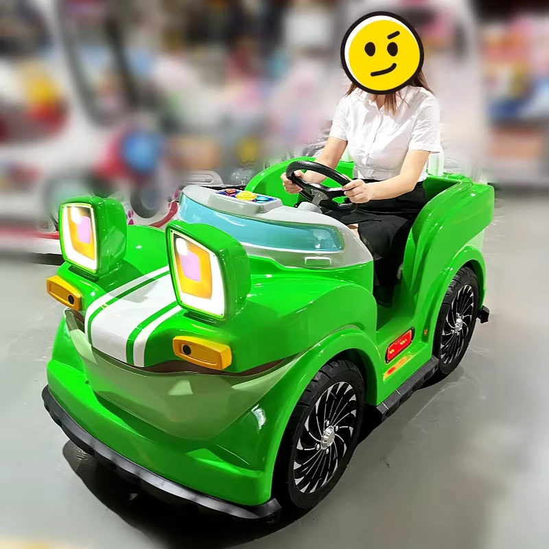 Cartoon Kiddie Ride Battery Car for Kids 3 to 6 Years 2 Seater Electric Bumper Car with 4 Rubber Wheels
