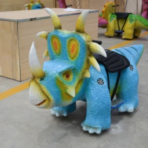 Cartoon Mechanical Dinosaur Scooter Kid Toy Ride Car Coin Operated Animal Ride for Outdoor Park