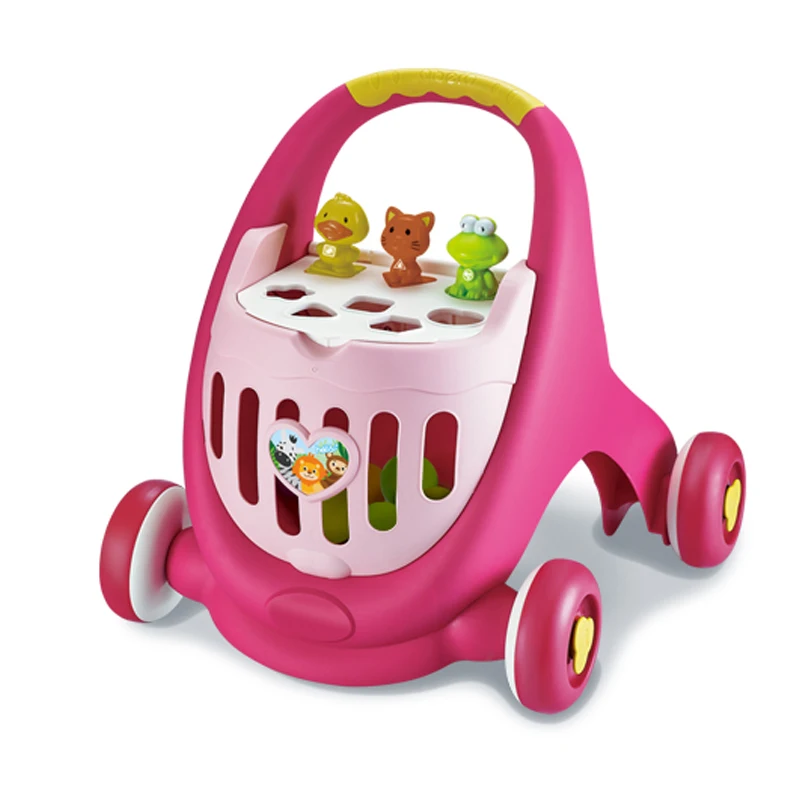 Cartoon Plastic Musical Light Toddler Girl Push Car Toys 3 in 1 Learning Baby Boy Walkers With Wheels