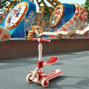 Cartoon Princess Kid’s Pedal Car Scooter Modern Three-Wheel Foldable Plastic Scooter for Outdoor Play