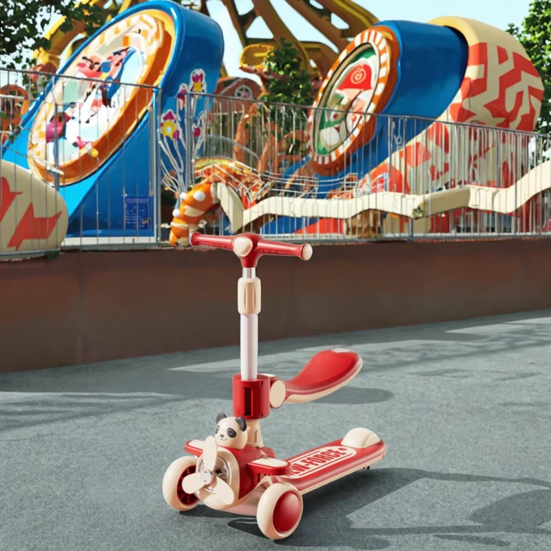 Cartoon Princess Kid's Pedal Car Scooter Modern Three-Wheel Foldable Plastic Scooter for Outdoor Play