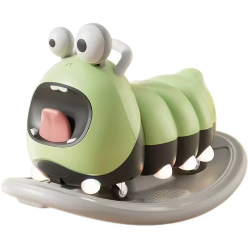 Caterpillar Night Light Mode Children's Toy Scooters Happy Music Infused Swing Cars for Kids