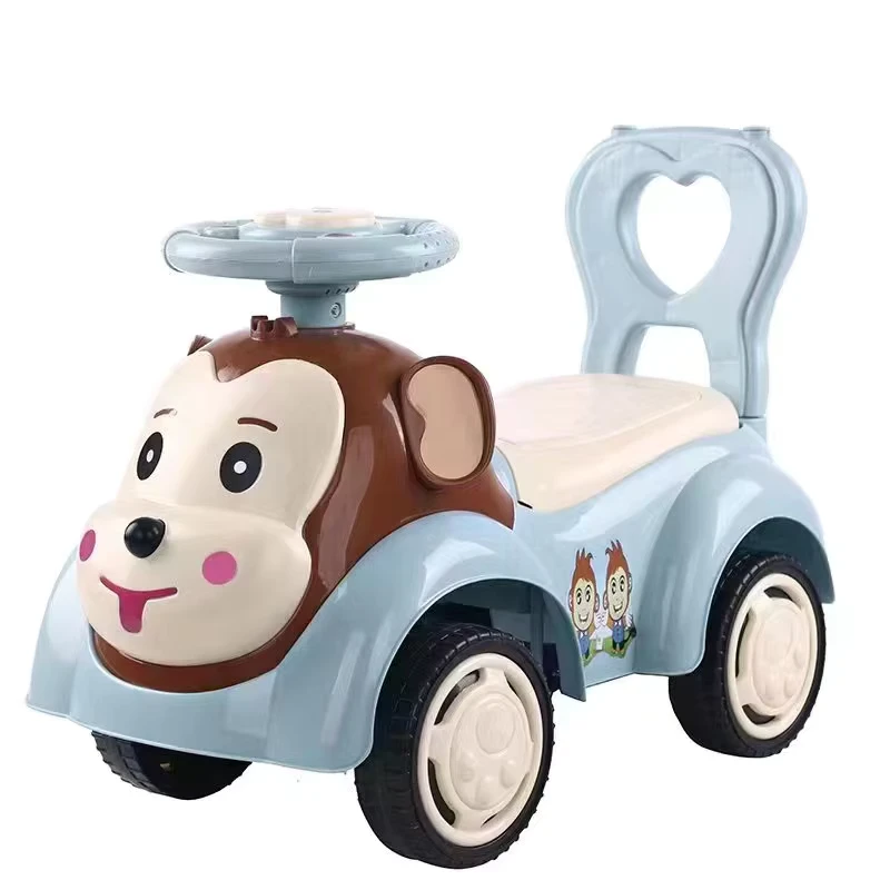 Child Four-Wheel Walking Scooter Toddler Toy Ride on Car With Animals Plastic and Steel Kids Tricycle for 2-4 Years