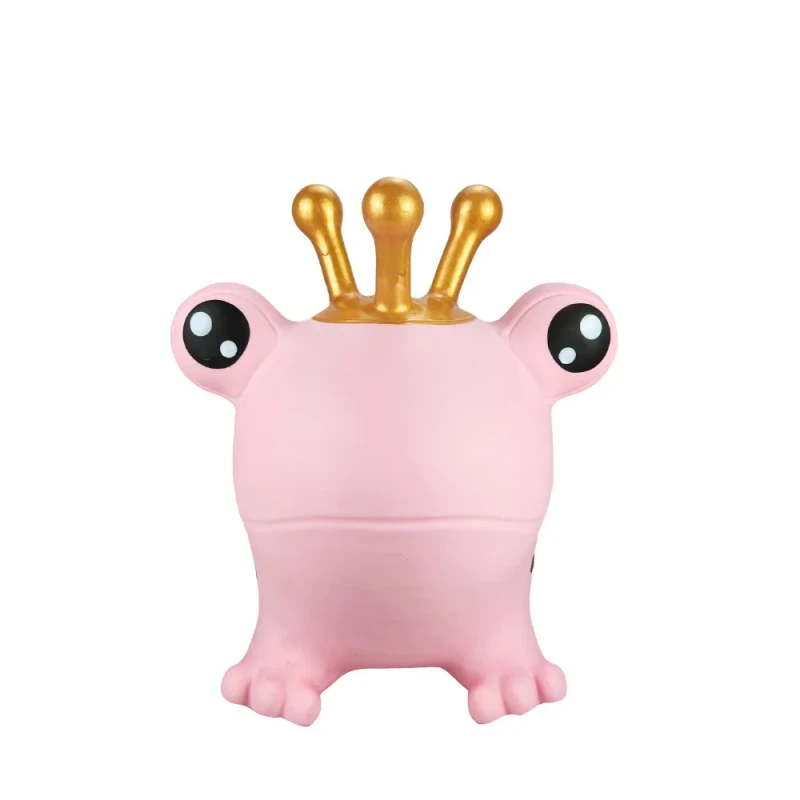 Child Riding Pink Frog Hoppers Inflatable Jumping Animal Toy Great Gift for Kids