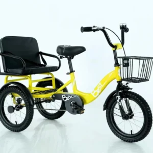 Child Tricycle Double Seat Tricycle for 6 to 8 Years Kids 12 16 20 Inch Kids Pedal Tricycle