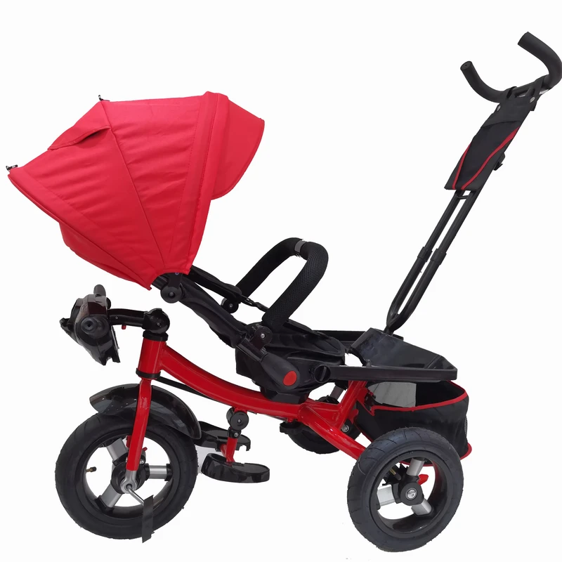 Children 4 in 1 Baby Tricycle Kid Push Trike Lying Function Baby Stroller 4 in 1 Tricycle with Parent Handle