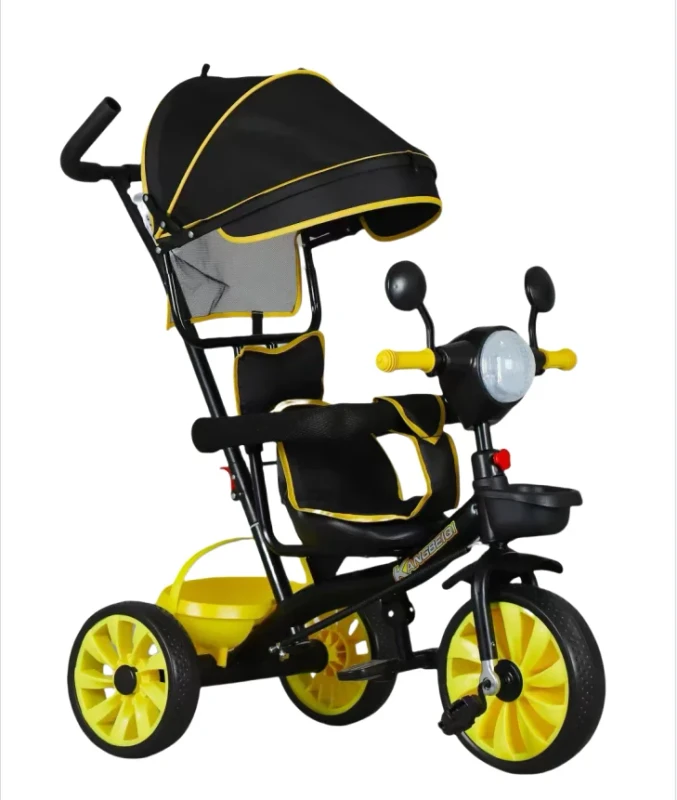 Children Baby Tricycle with Sunshade Lovely Kids Tricycle With Light and Music 3 in 1 Plastic Ride on Tricycle