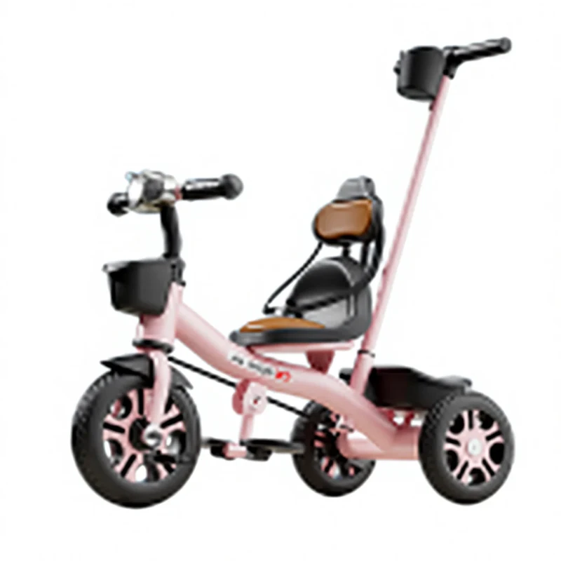 Children Bike Tricycle Kids Three Wheel Tricycle with Push Bar Balance Bicycles Ride on Toys