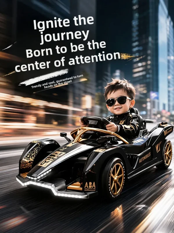 Children Electric Go-Kart Can Seat Adults Drift-Capable Four-Wheel Remote-Controlled All-Terrain Toy Car for 3-6-Year-Olds