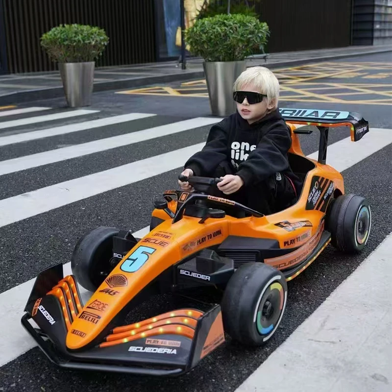 Children Electric Ride on Car 12V10AH Racing Style Battery Operated Toy Car for Kids 6-8 Years Old to Drive