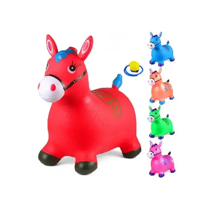 Children Horse Riding Toy Animal Ride on Toys Animal Space Hopper Inflatable Jumping Horse Ride on Bouncy Play Game