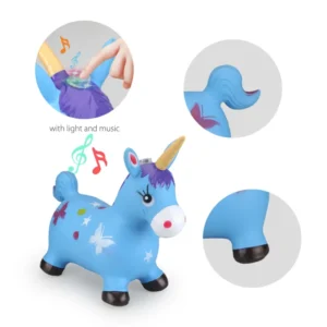 Children Indoor and Outdoor PVC Bouncy Hopping Animal Toys Inflatable Toy Animal Jumping Unicorn for Kids
