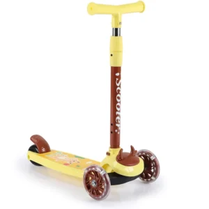 Children Kids Scooter Height Adjustable Foldable Lean to Steer Kids’ Kick Scooter With Flashing PU 3 Wheels for Boys Girls