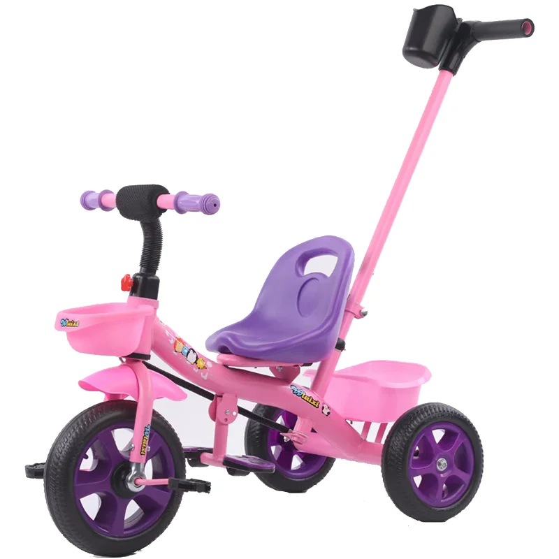 Children Plastic Toy Baby Tricycle Car With Push Handle