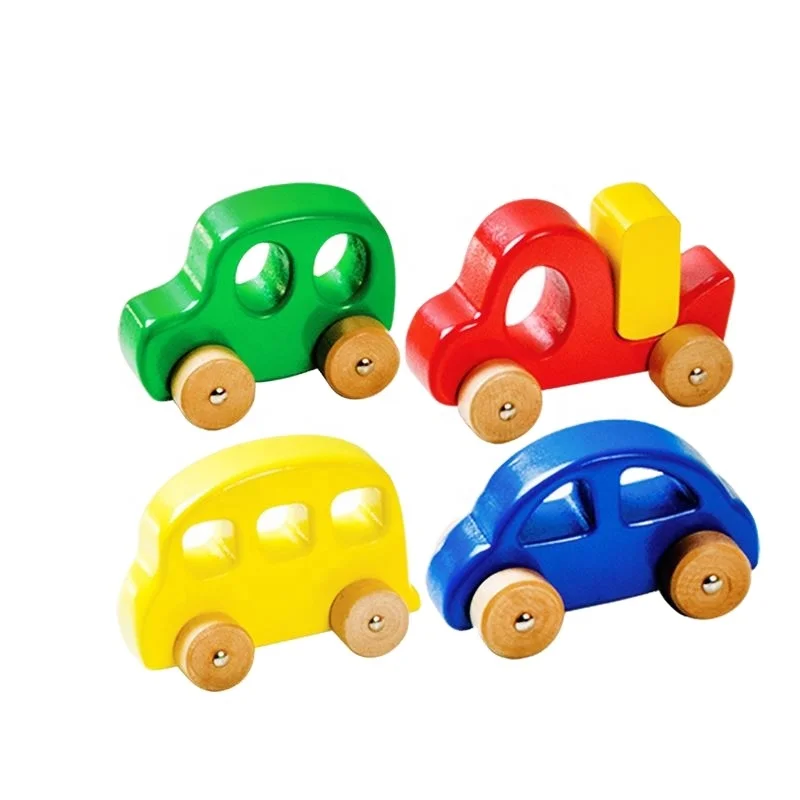 Children Play Classic Vehicle Simple Transport Baby Wooden Push Car Toy for Kids