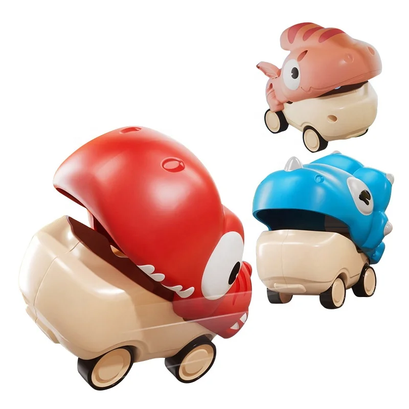 Children Pushback Toy Car Cartoon Dinosaur Creative Modeling Toy Car T rex Pet Mini Press Sliding Pull back Car Indoor Toy