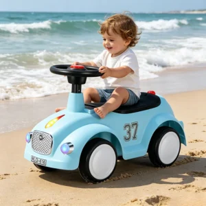 Children Ride-on Sliding Car with Light Music Anti Tip Over Toddler Balance Bike Indoor Outdoor Play Toy for Boys Girls