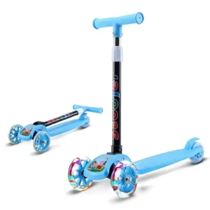 Children Scooter 3 Wheel Scooter with Flash Wheels Kick for 2-12 Year Kids Adjustable Height Foldable Children Scooter