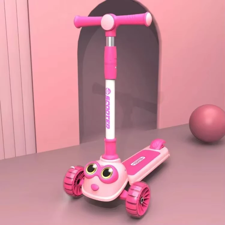 Children Scooter 3 Wheel Scooter with Flash Wheels Kick for 2-12 Year Kids Adjustable Height Foldable Children Scooter