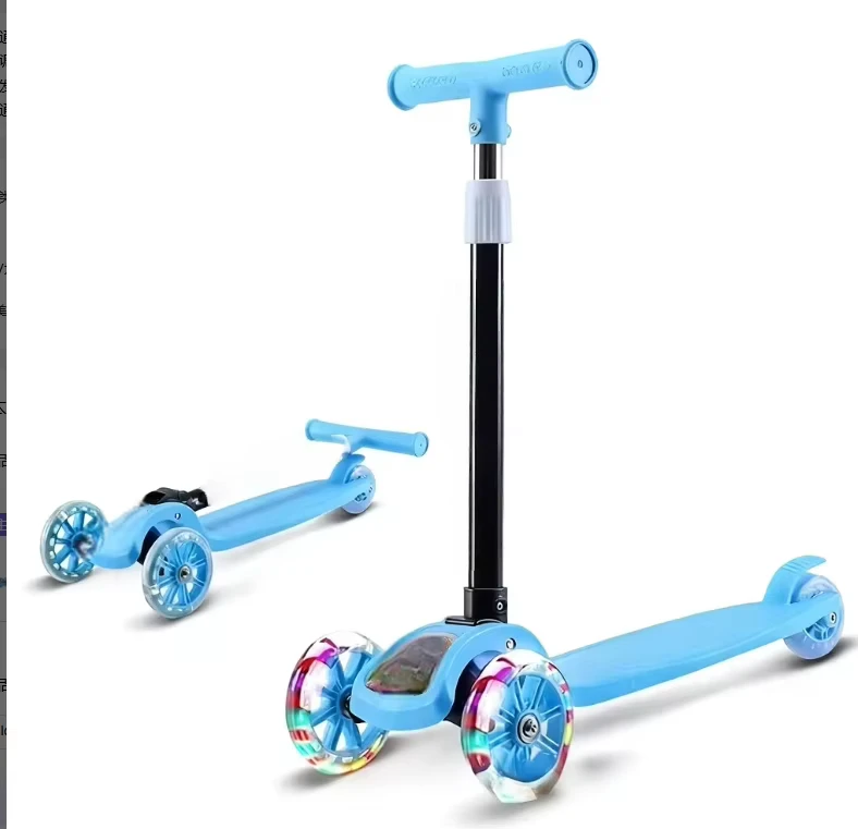 Children Scooter 3 Wheel Scooter with Flash Wheels Kick for 2 12 Year Kids Adjustable Height Foldable Children Scooter